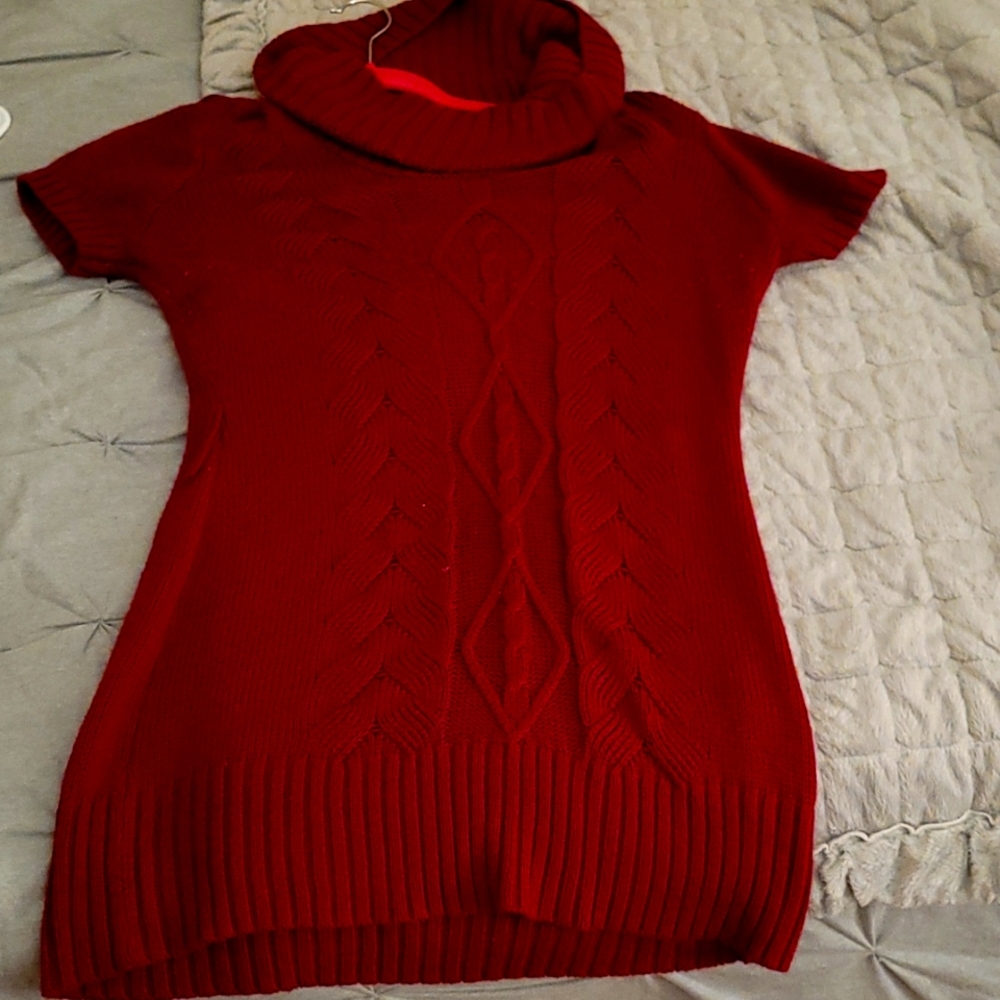 Red sweater dress